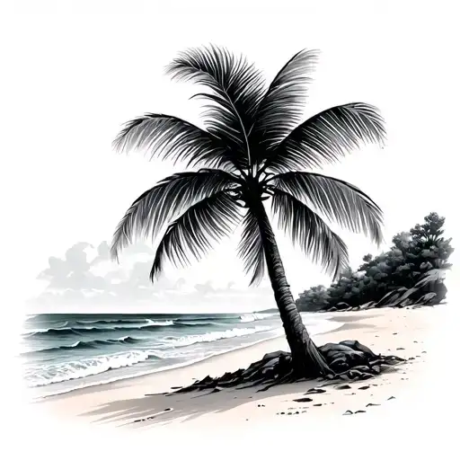 Palm Tree On Beach