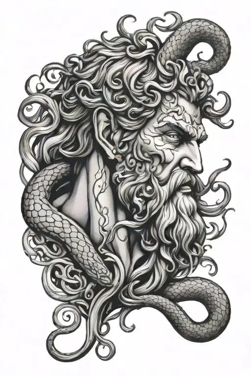 Greek Mythology Zeus Poseidon Medusa Snake Wrapped Hades