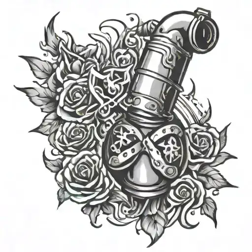 A Tattoo Of A Welding Torch Transforming Into A Divine Symbol Representing God