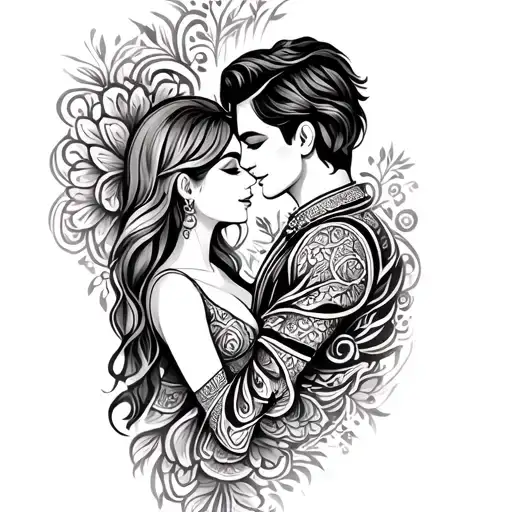 Name Of Couple In A Combination Of Hindi And Persian Script