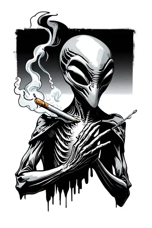 Alien Smoking A Joint