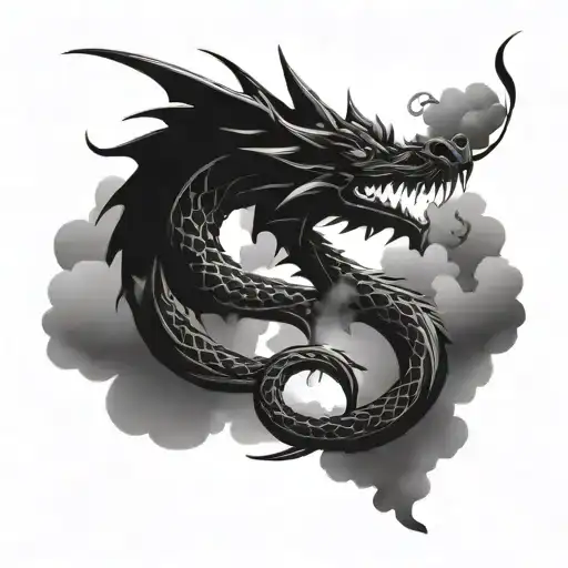 Dragon And Clouds Surrounding