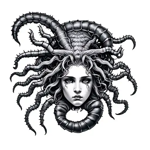 Medusa Gorgon And Scolopendra