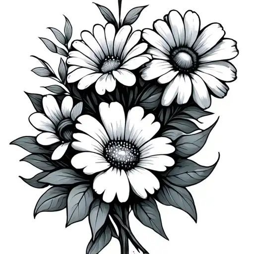 4 Flowers Bouquet From The Birth Months April July August November