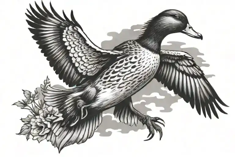 Duck Hunting Flying Across