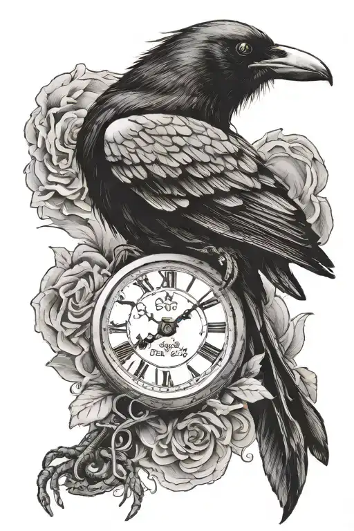 Eerie Crow Carrying Pocket Watch From The Crows Feet