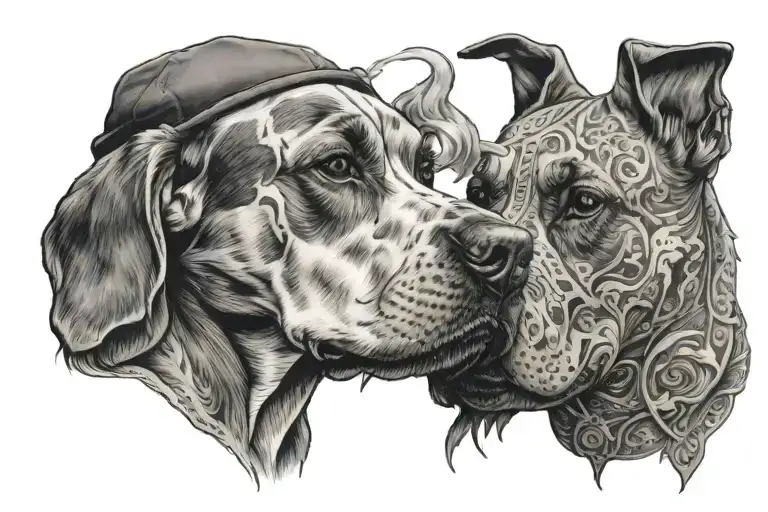 Dogs Ghetto Guy Smokes