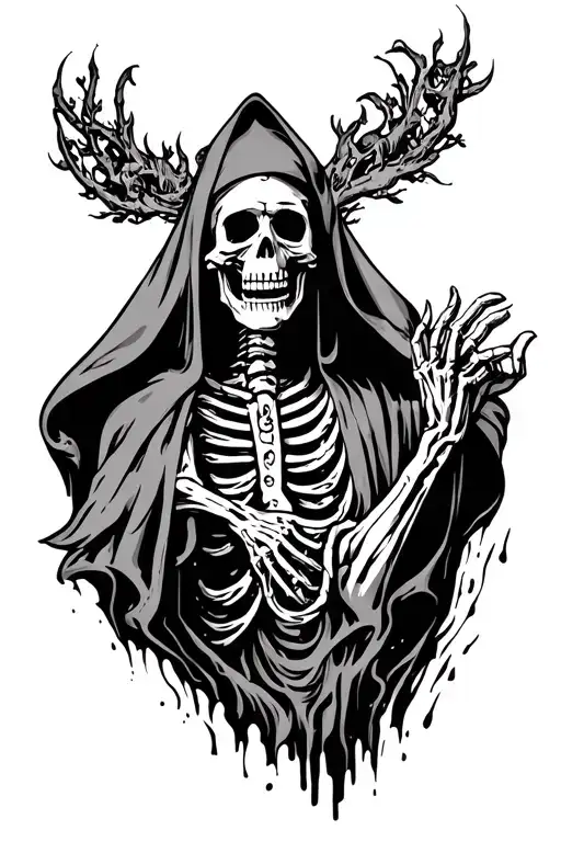 Skeleton Priest Reaching Deep Into The Earth