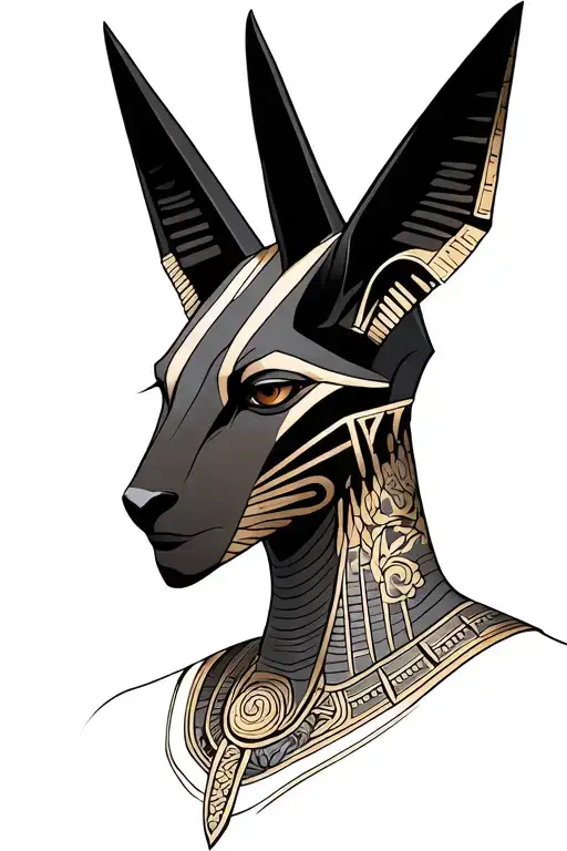 Anubis Portrait With Half