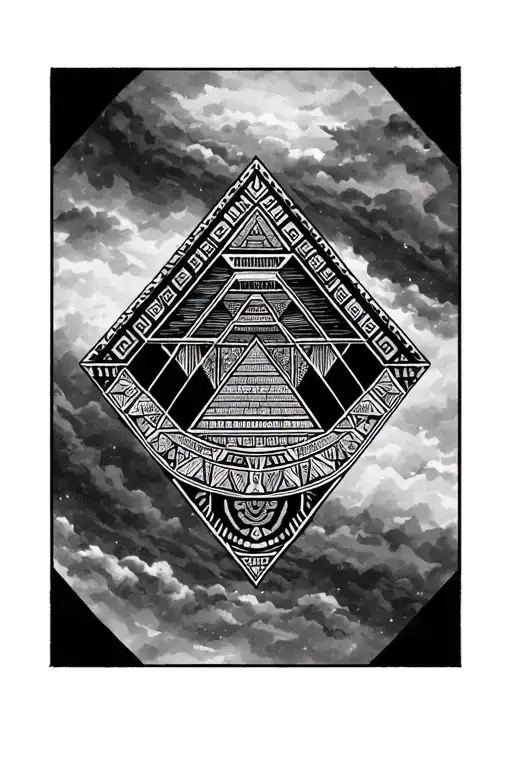 Aztec Calendar Pyramids Geometric Sleve