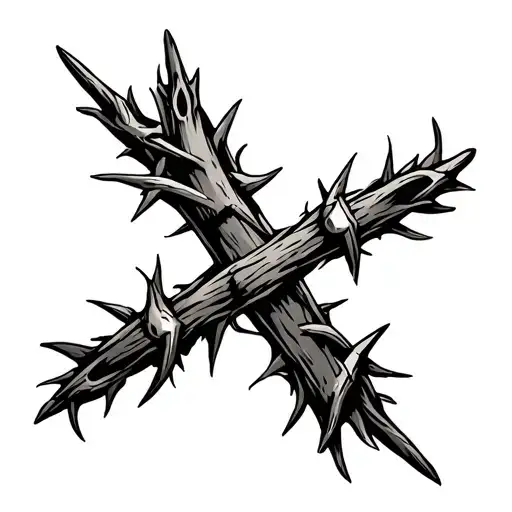 Crown Of Thorns With Three Nails Cross