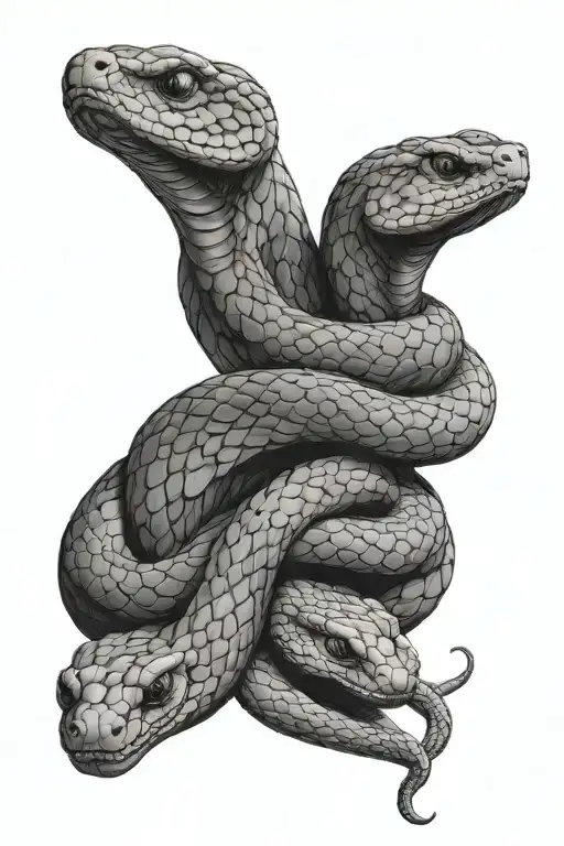 Three Headed Snake Wrapped