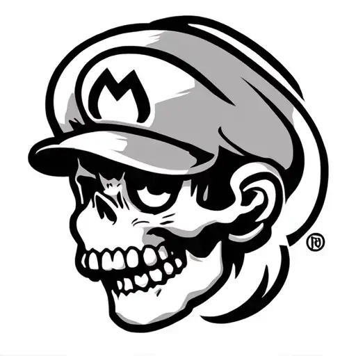 Skull Wearing Mario