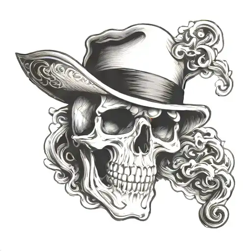 Skull Smoking A Cigar