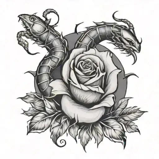 Rose And Scorpion Surrounded