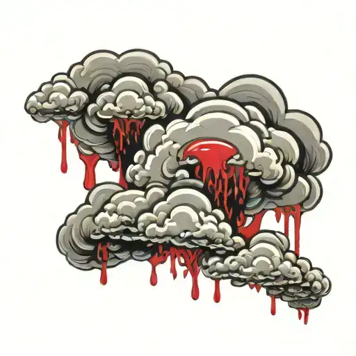 Heaven Clouds With Slime Dripping Blood