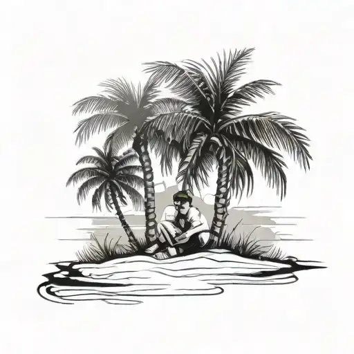 Miami Boys Writing With Palm Tree