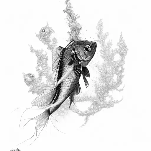 A High Realist Black Betta Splendens Fish