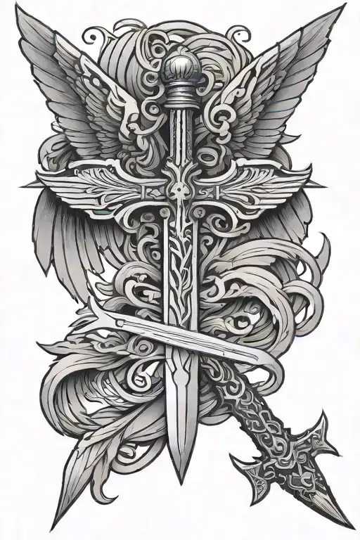 Sword With Wings Spread