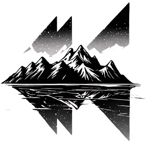 Mountain Silhouette With The Letter K In It