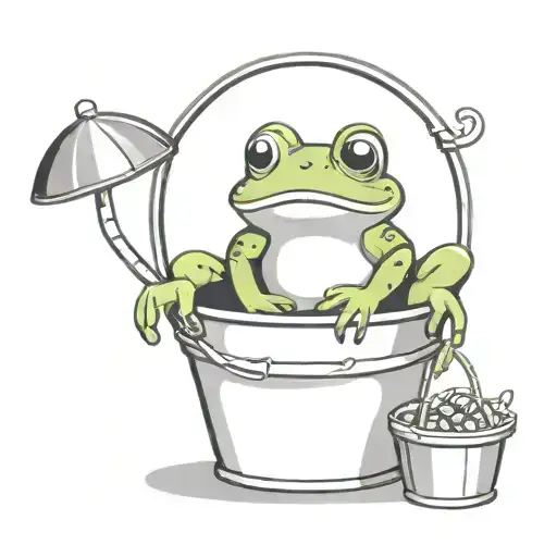 Cartoony Frog In A Bucket
