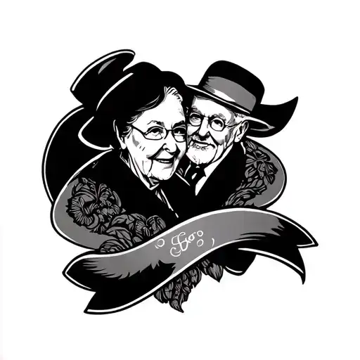 Ribbon With Grandma And Grandad