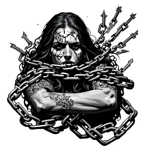 Broken Chains Wrapping Around Arm