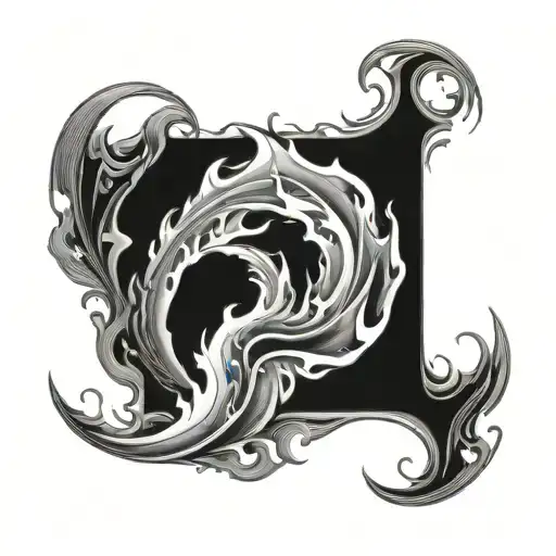 Flame And Wave Forming The Shape Symbolizing Your Love