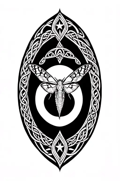 Hour Glass Moon Sun Stars Snake Celtic Knot Moth