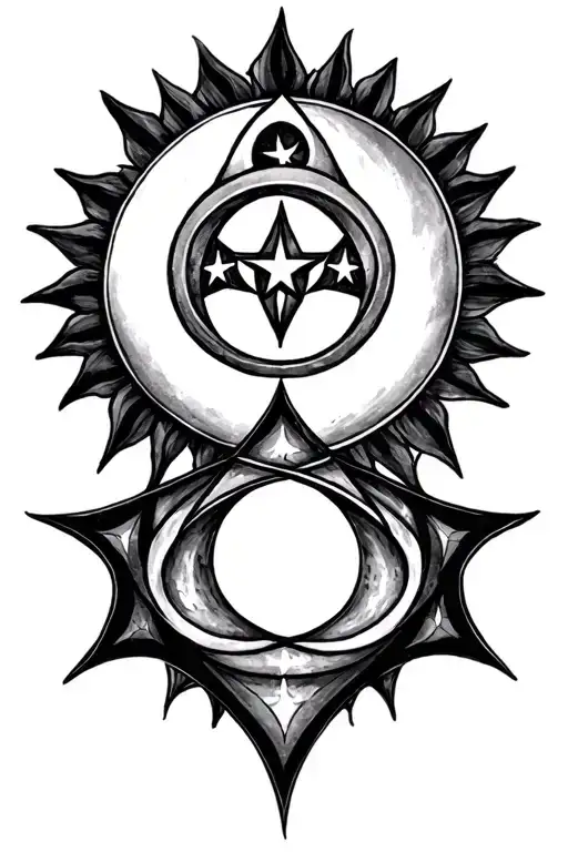 Sun Moon Stars Triquetra