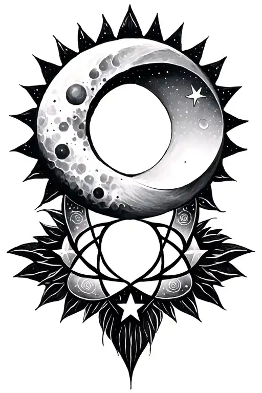 Sun Moon Stars Triquetra