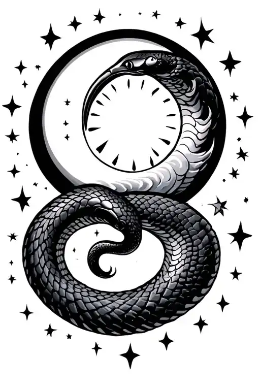 Sun Moon Stars Snake