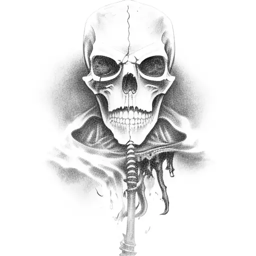 Grim Reaper Hands Covering Face