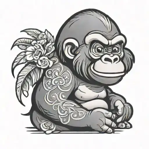 Gorilla Happy Cartoon Character