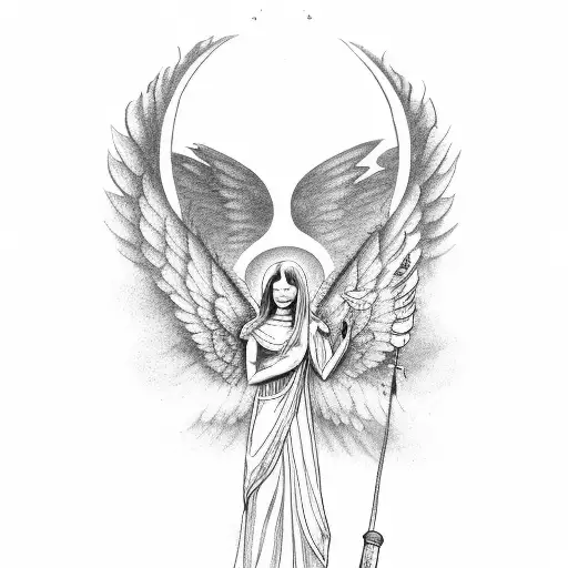 An Angel Rising With A Papyrus