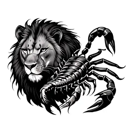 Scorpion And Lioness Merged Together