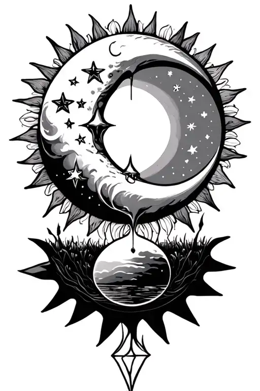 Sun Moon Stars Hourglass
