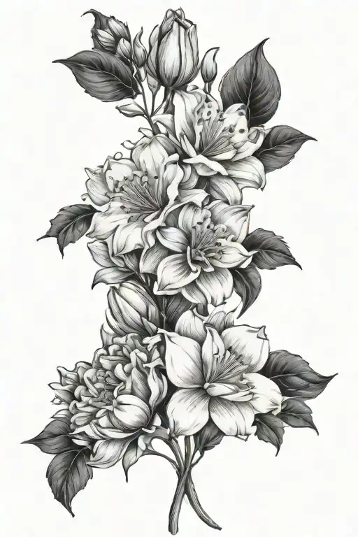 July An October Birth Flower Bouquet