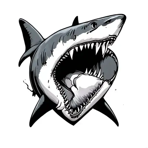 Shark Eating Broken Heart