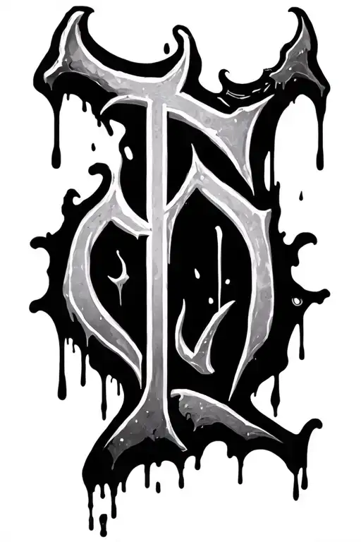 Doulos In Gothic Writing With Blood Running Down Each Letter Christian Style