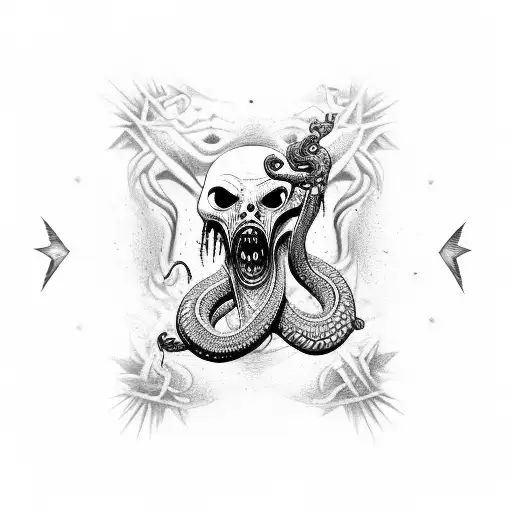 Zombie Snake In Pentagram
