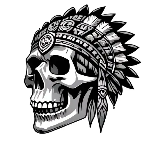 Aztec Symbols Skull