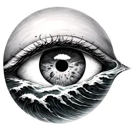 Eyeball With Ocean Scene Inside Of It