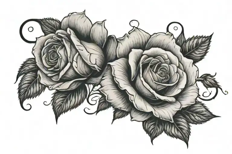 Rose Tattoo With Letters F E A