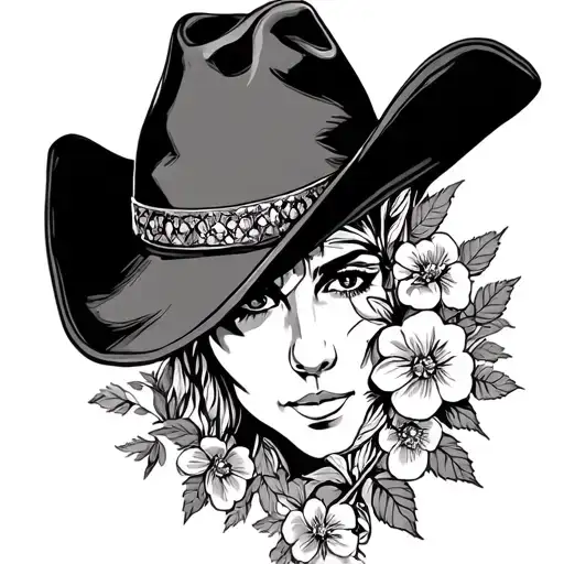 Cowboy Hat With Flowers Around It