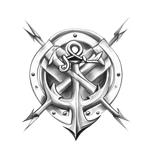 Anchor And Rose And 2 Swallows