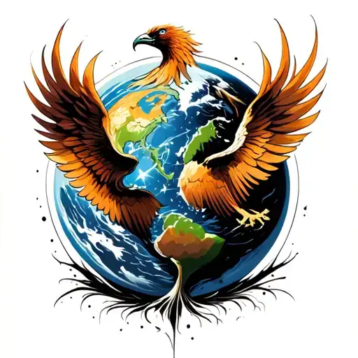 Phoenix And Earth Globe