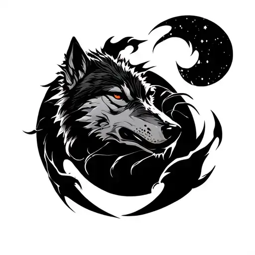 Wolf Fire Black Scorpion Moon
