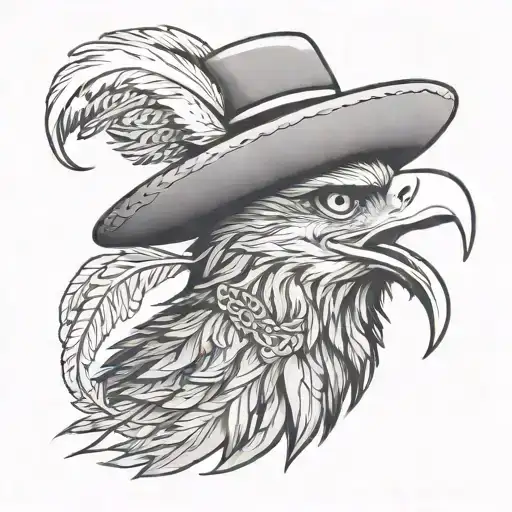 Eagle With Hat & Smoking