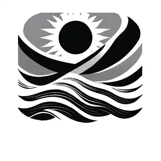 Minimalist Infinity Sign With Sun And Wave